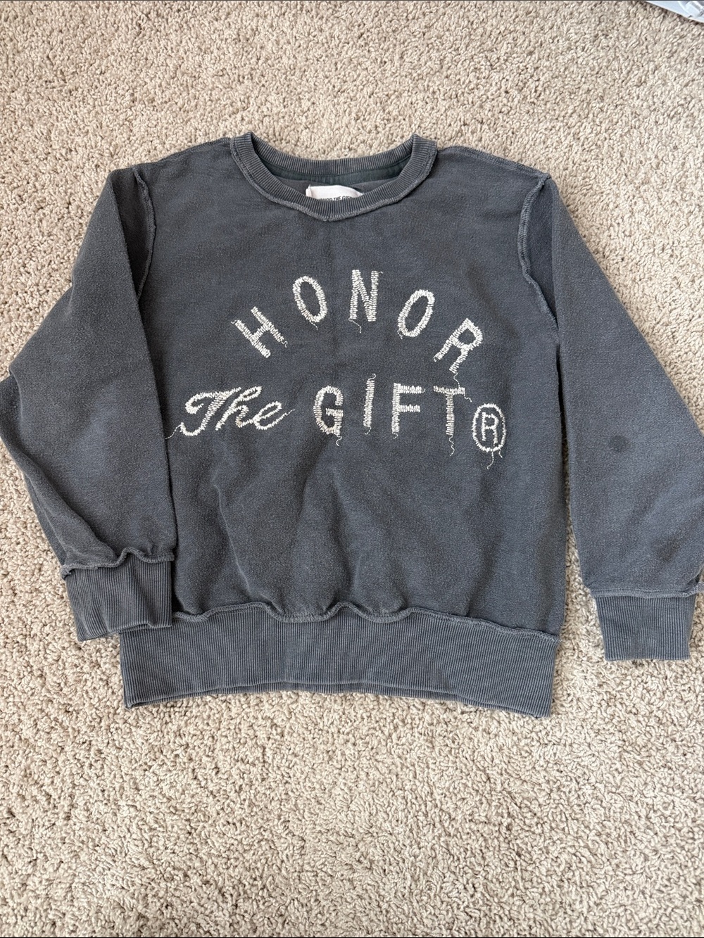 Honor The Gift Beige Embroidered Sweatshirt